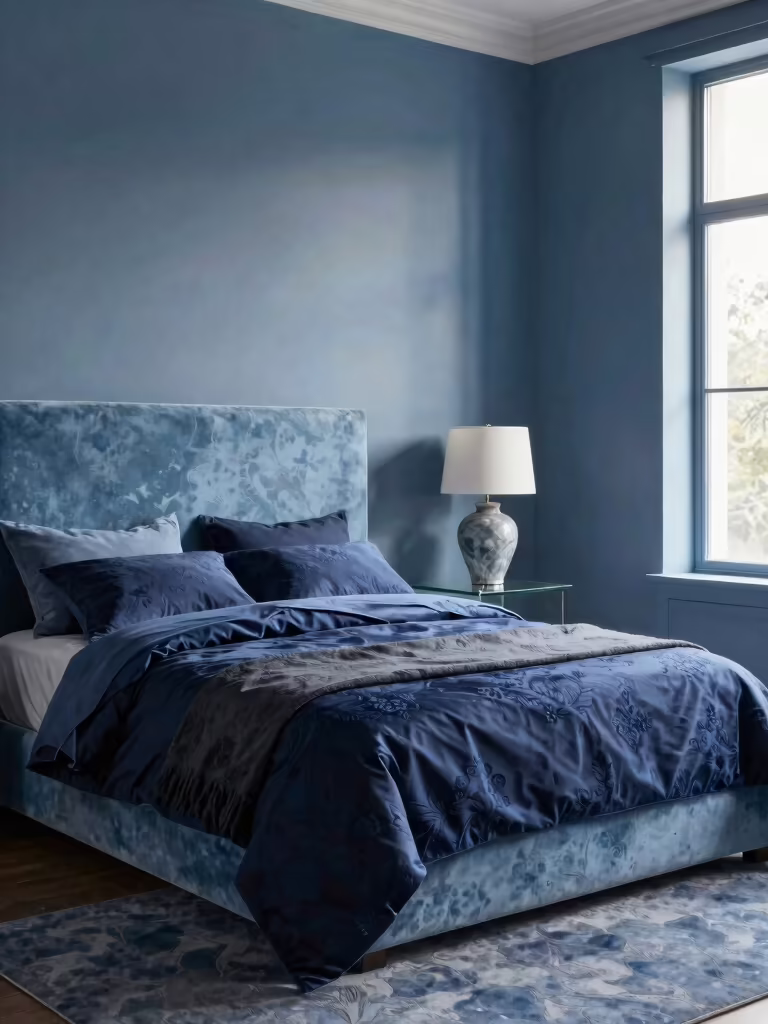 aesthetic blue bedroom inspiration