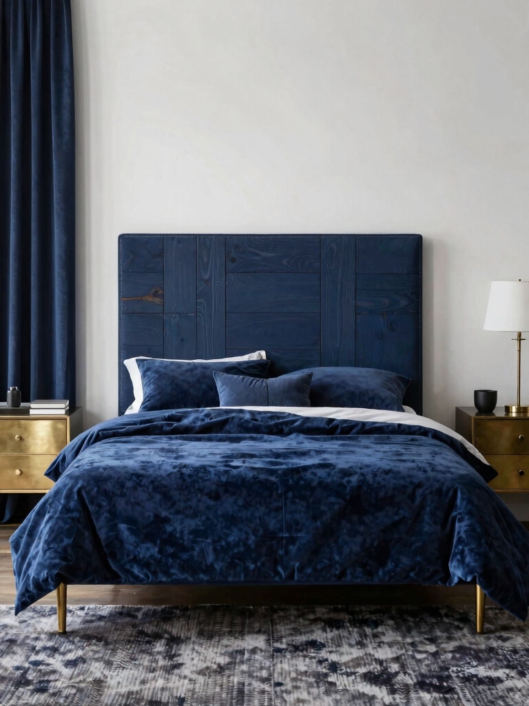 affordable luxe navy headboards