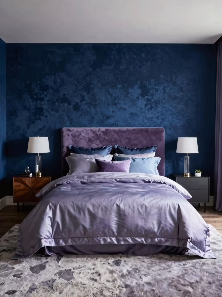 blue and purple bedrooms