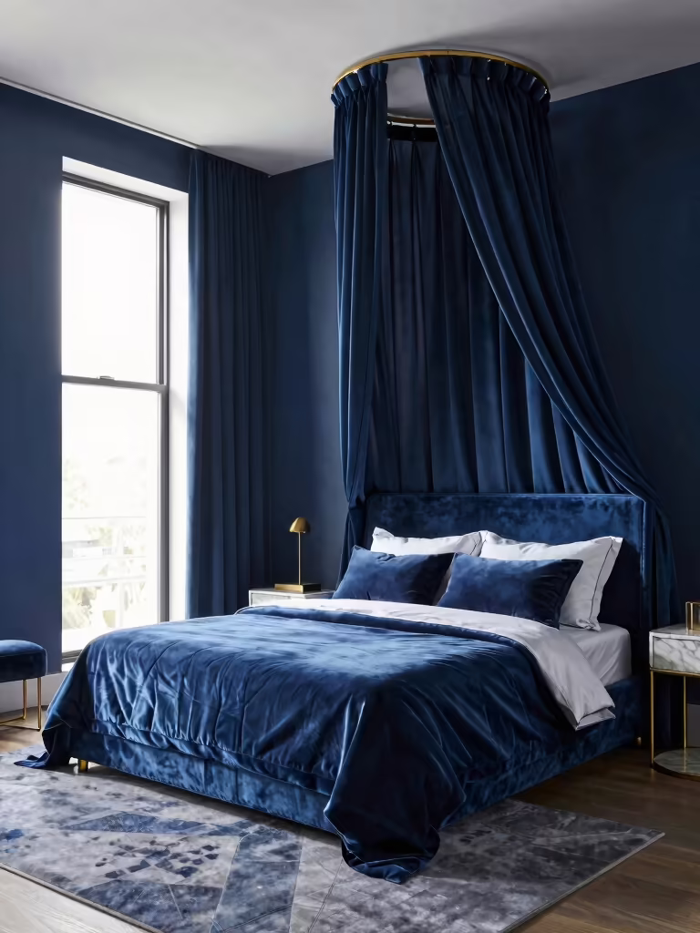 blue bedroom fan inspiration