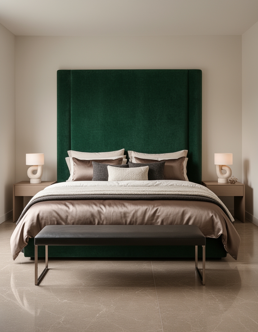 bold headboards enhance compact spaces