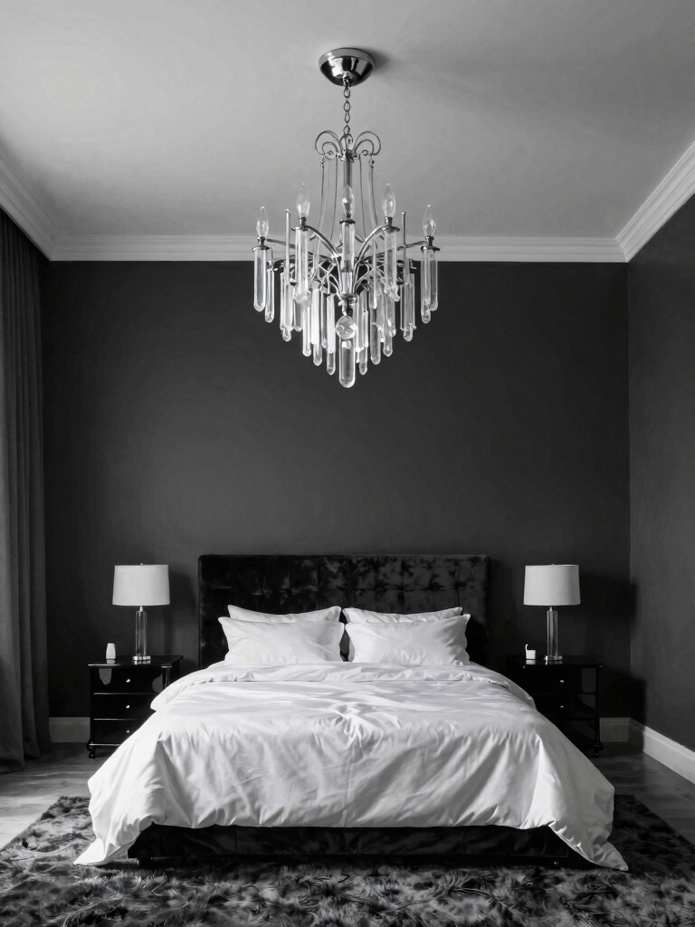 bold lighting enhances monochrome elegance
