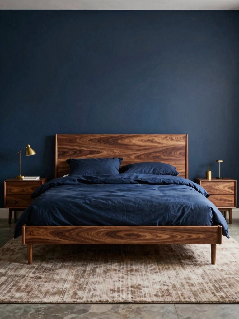 bold navy warm walnut