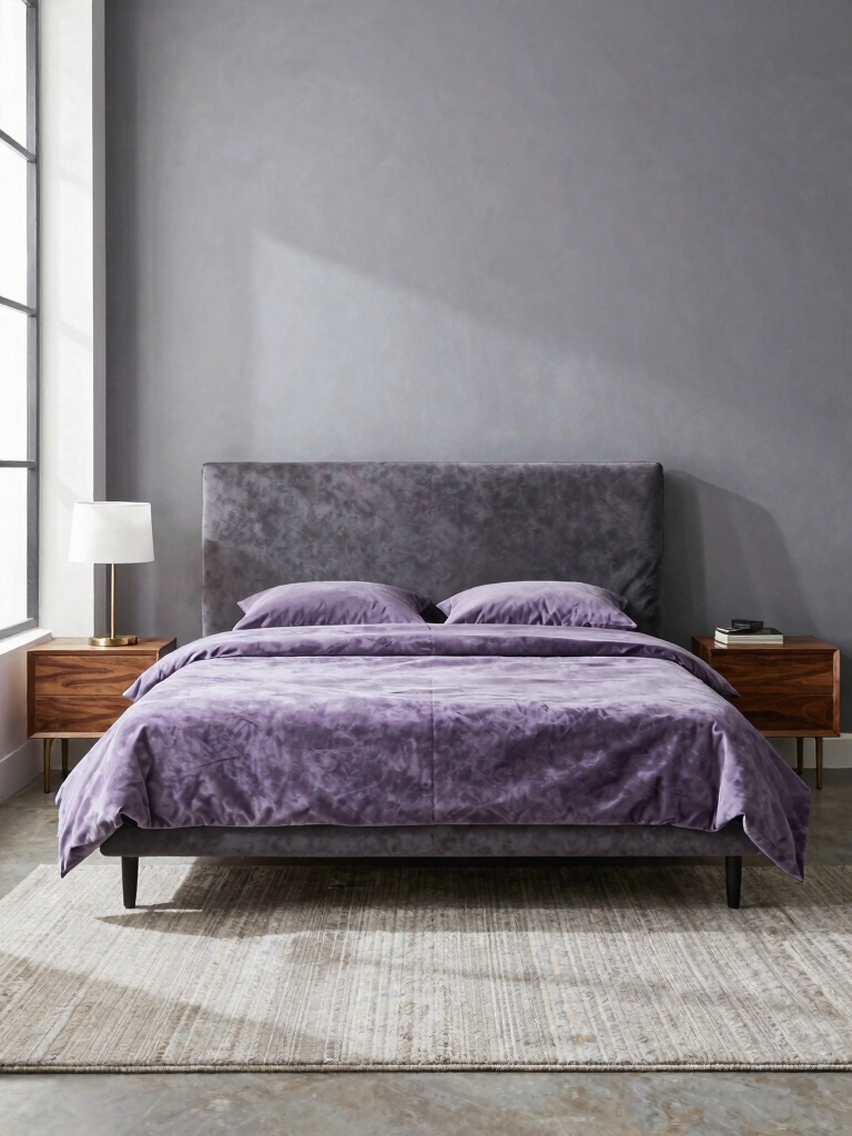bold purple calming grey