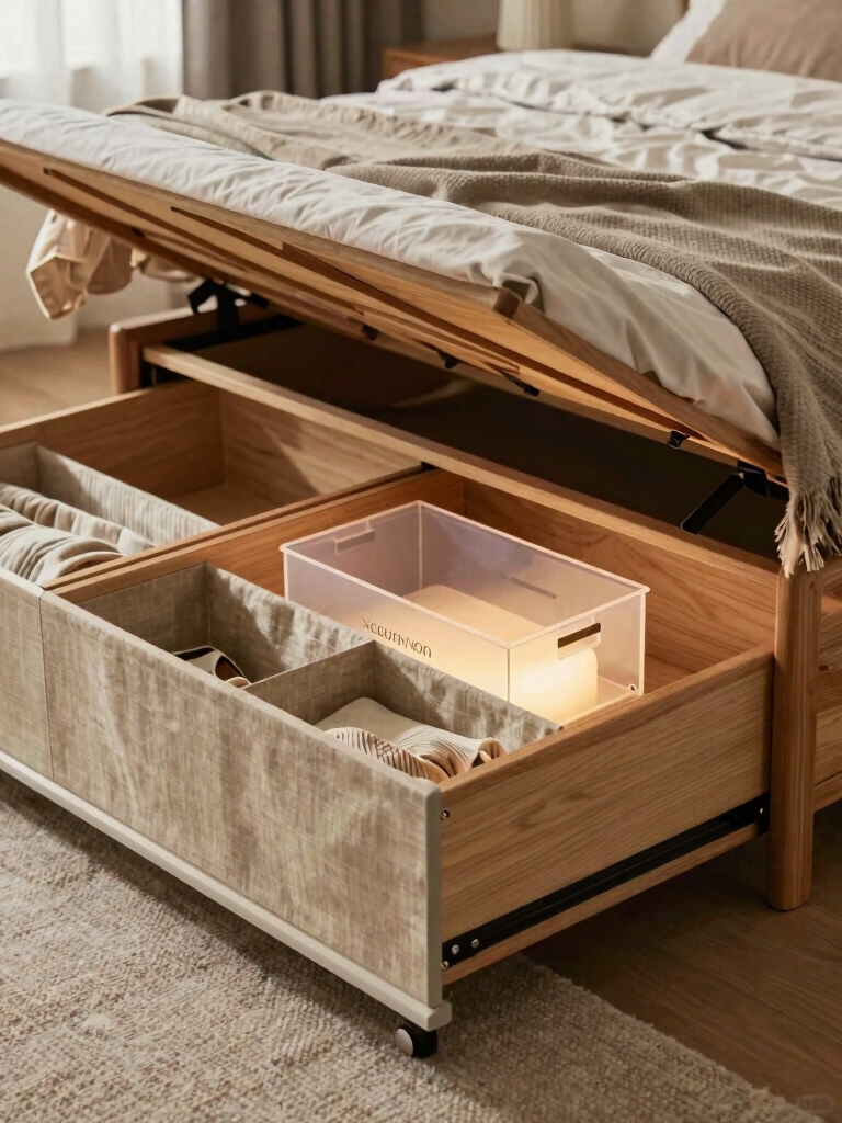 calm organized under bed storage