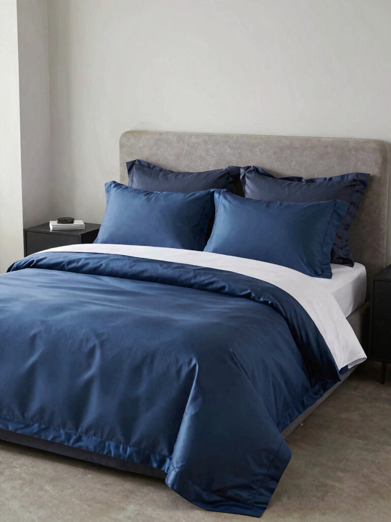 calming blue bedding aesthetics