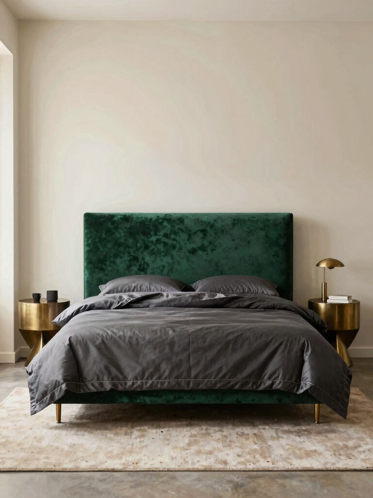 calming green headboard focal point