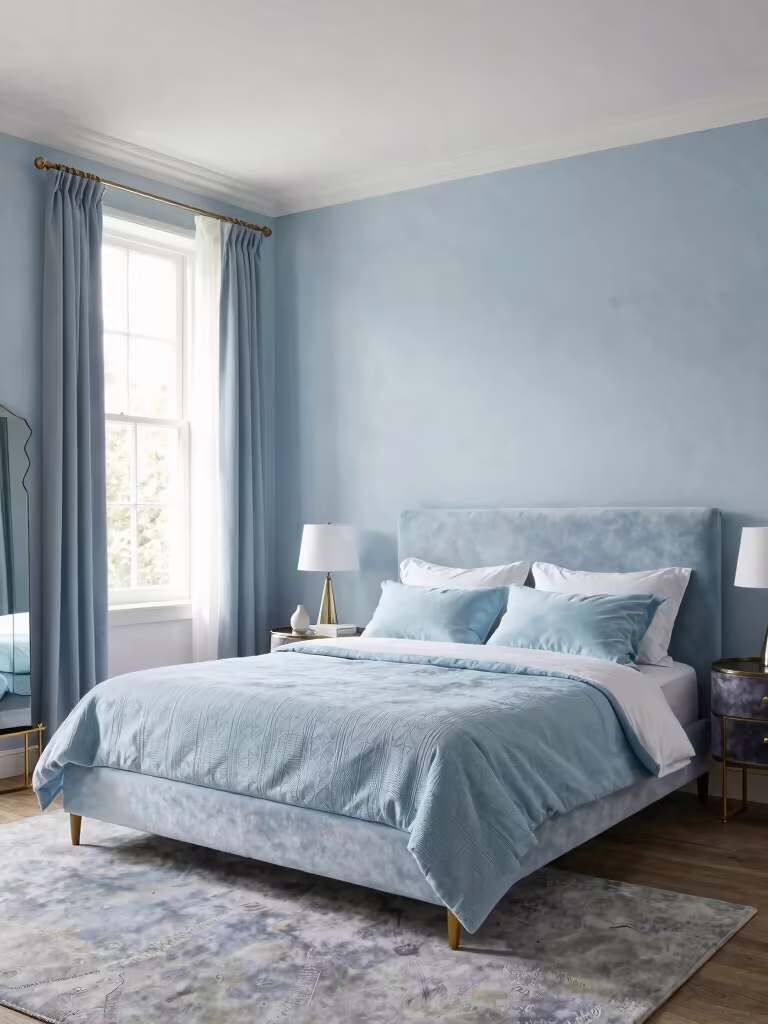 calming light blue bedrooms