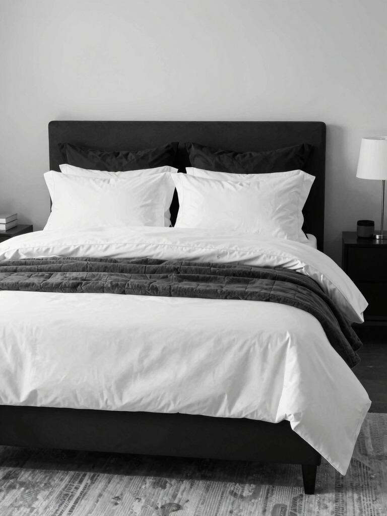 chic contrast in bedding