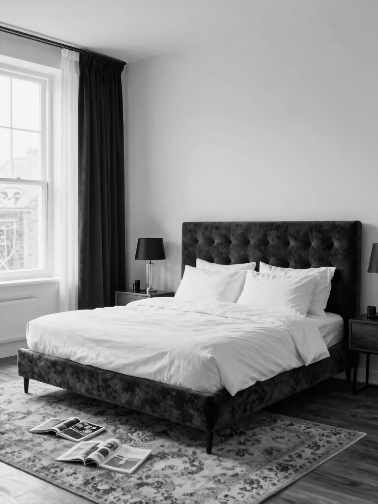 chic cozy black and white