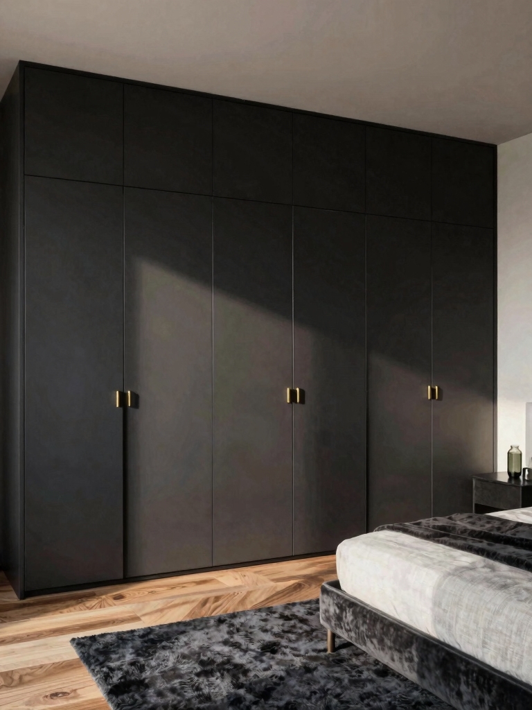 chic high contrast bedroom design