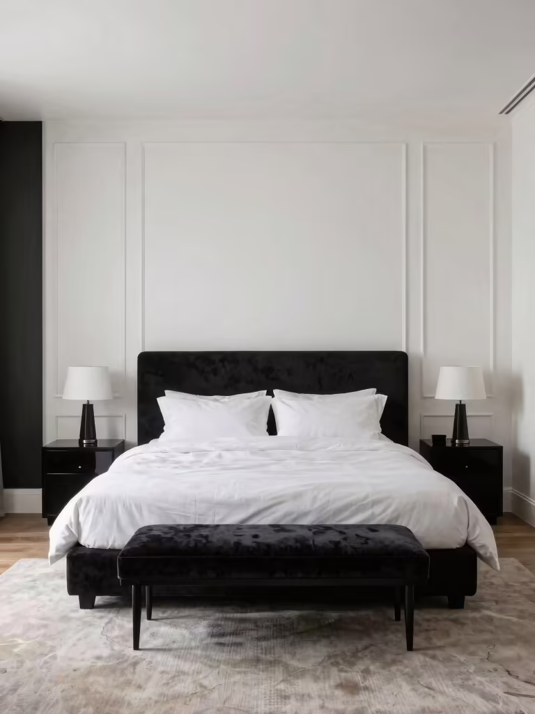 chic monochrome bedroom designs