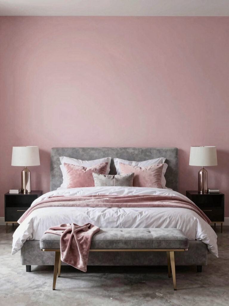chic pink and grey decor