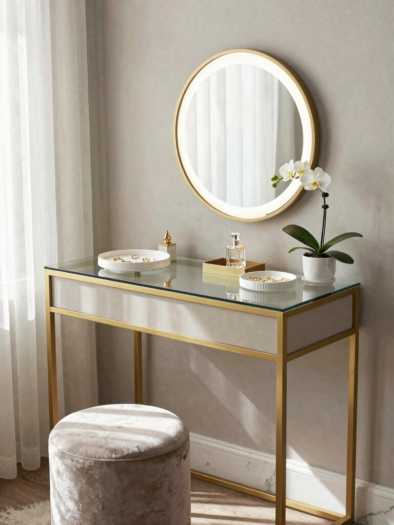 clear organized vanity layout
