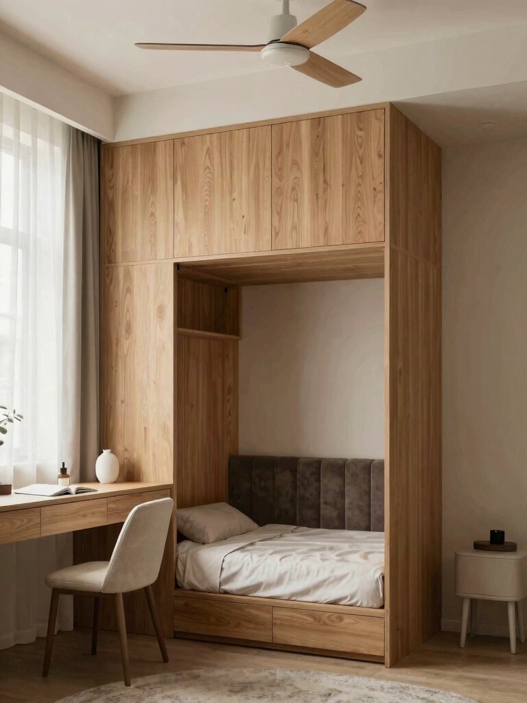 clutter free hidden bed storage
