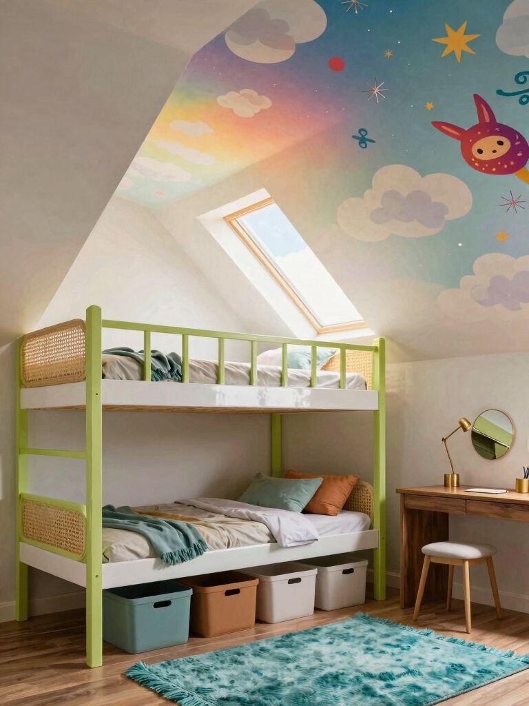 colorful playful ceiling treatments