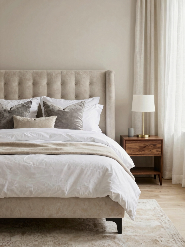 comfortable inviting bed space