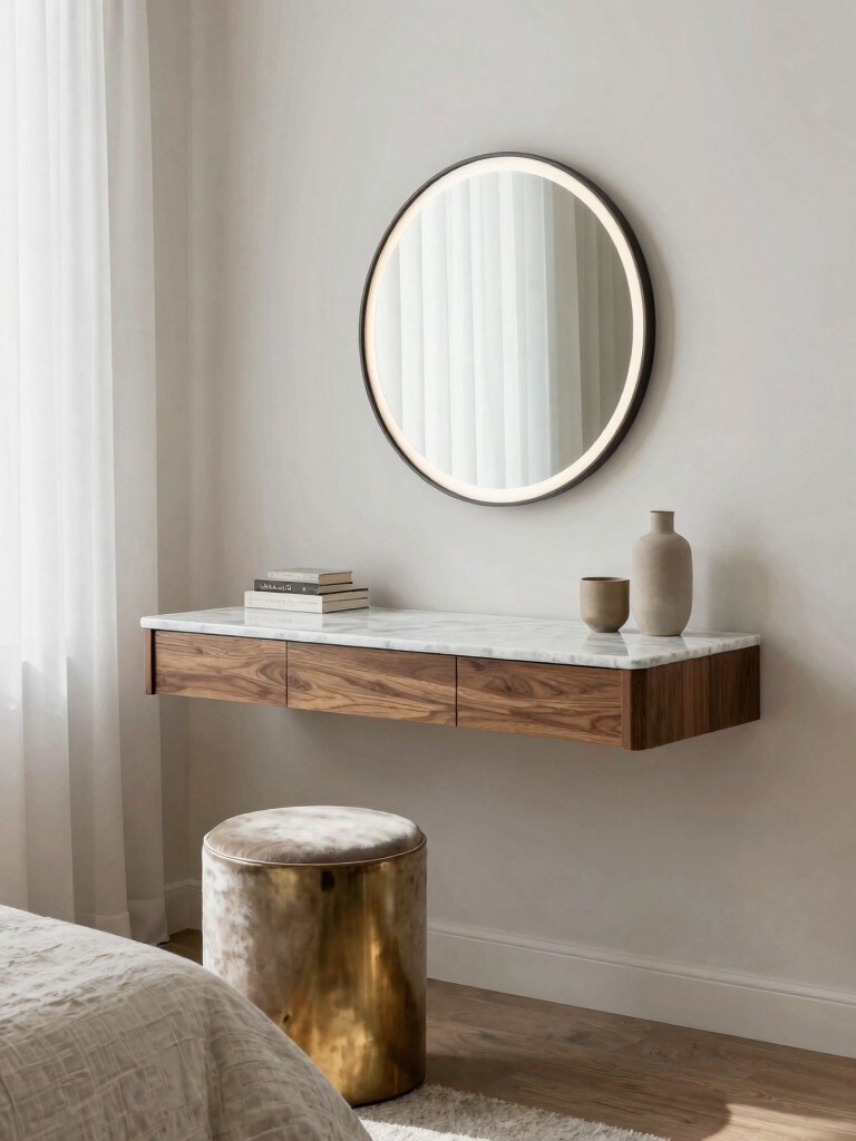 compact functional bedroom vanity