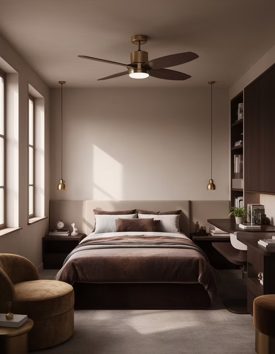 cozy bedroom fan designs