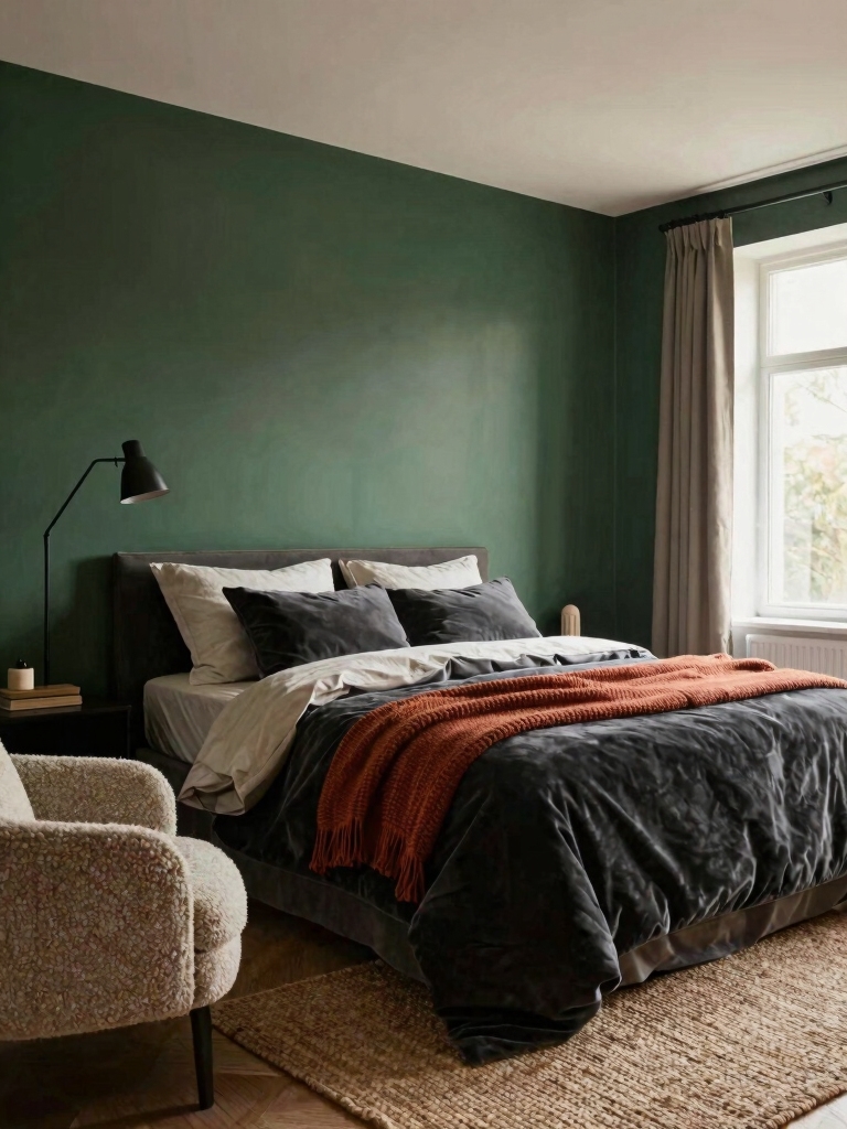 cozy bedroom with texture