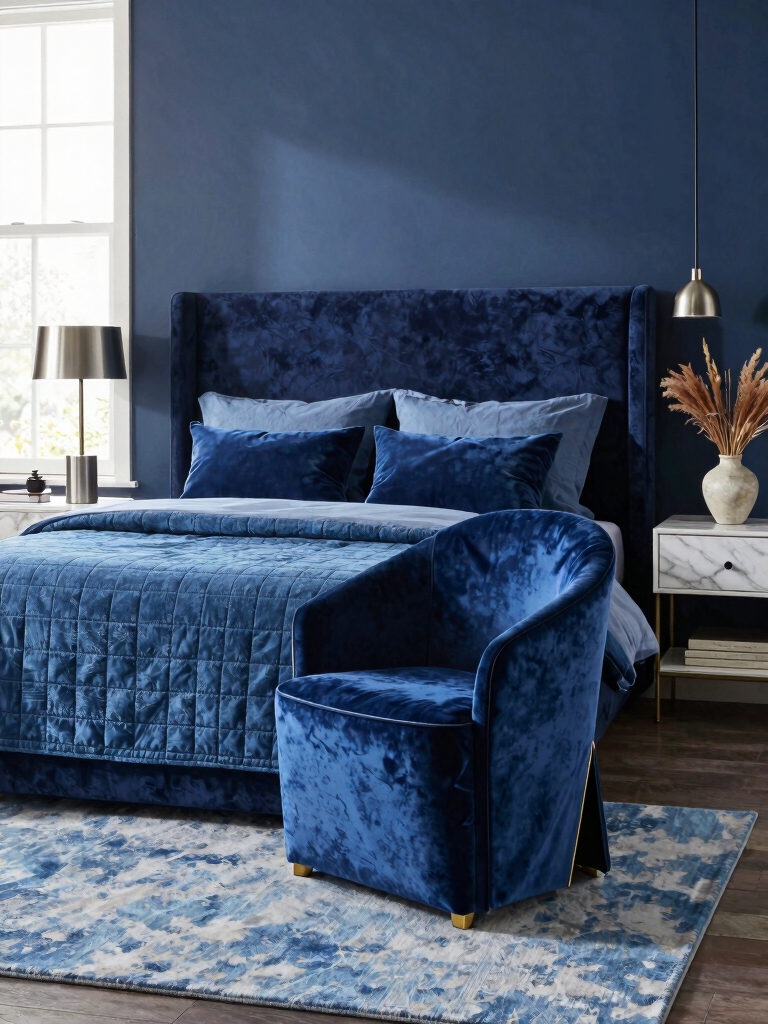 cozy blue layered textures