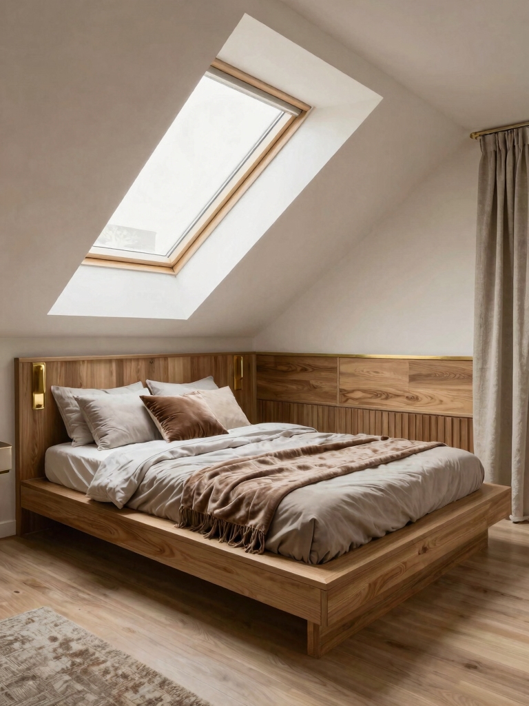 cozy built in attic beds