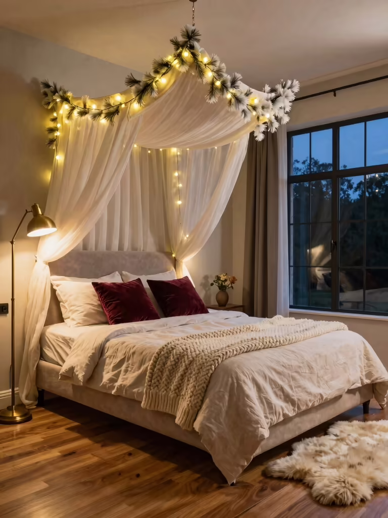 cozy christmas bedroom decor