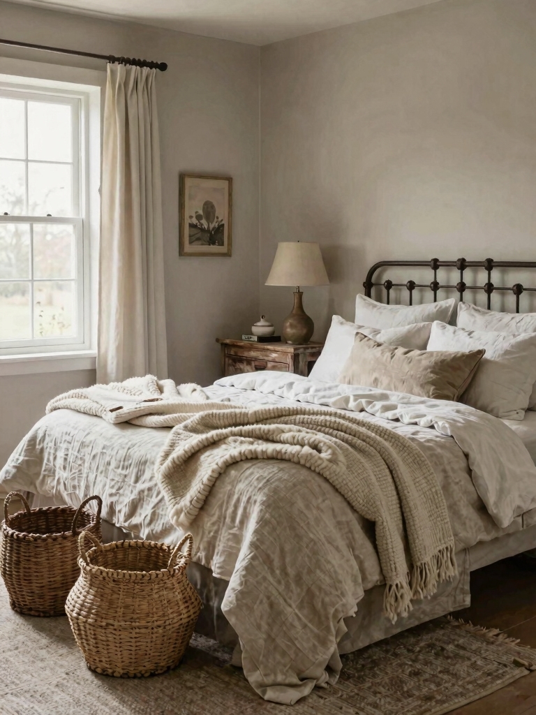 cozy farmhouse texture layering