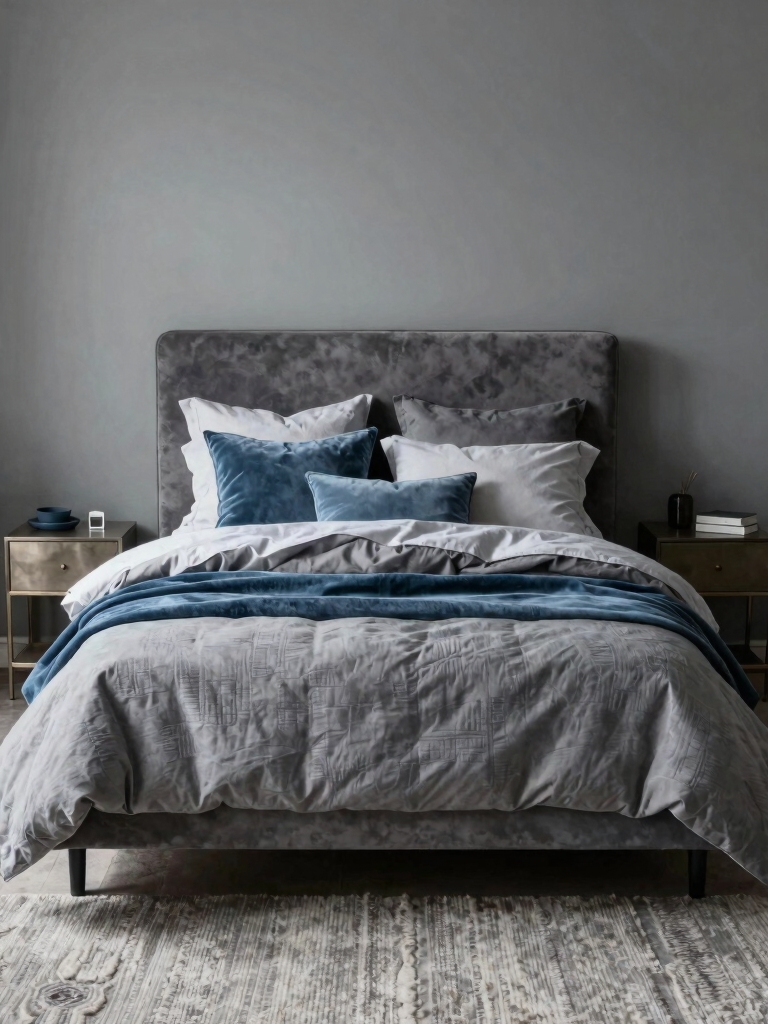 cozy grey and blue tranquility