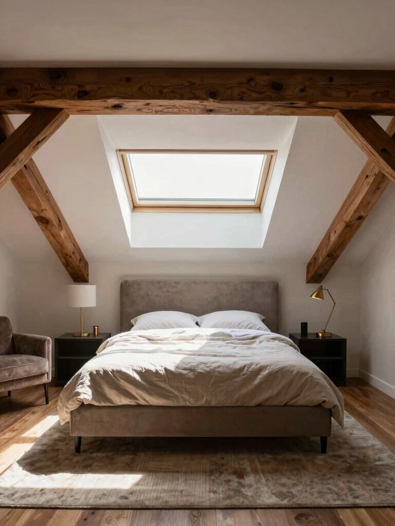 cozy layered attic lighting
