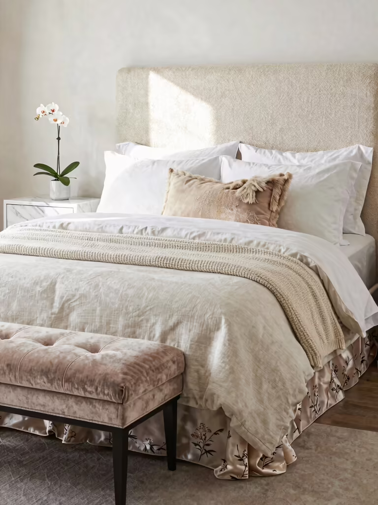 cozy layered textile combinations
