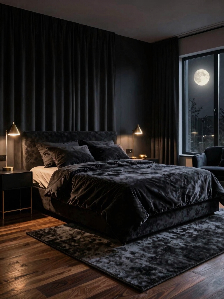 cozy midnight dark bedrooms