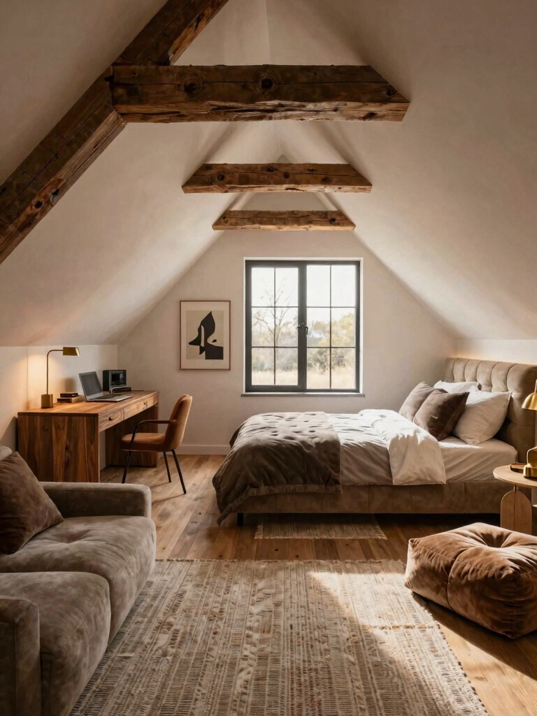 cozy multifunctional attic design