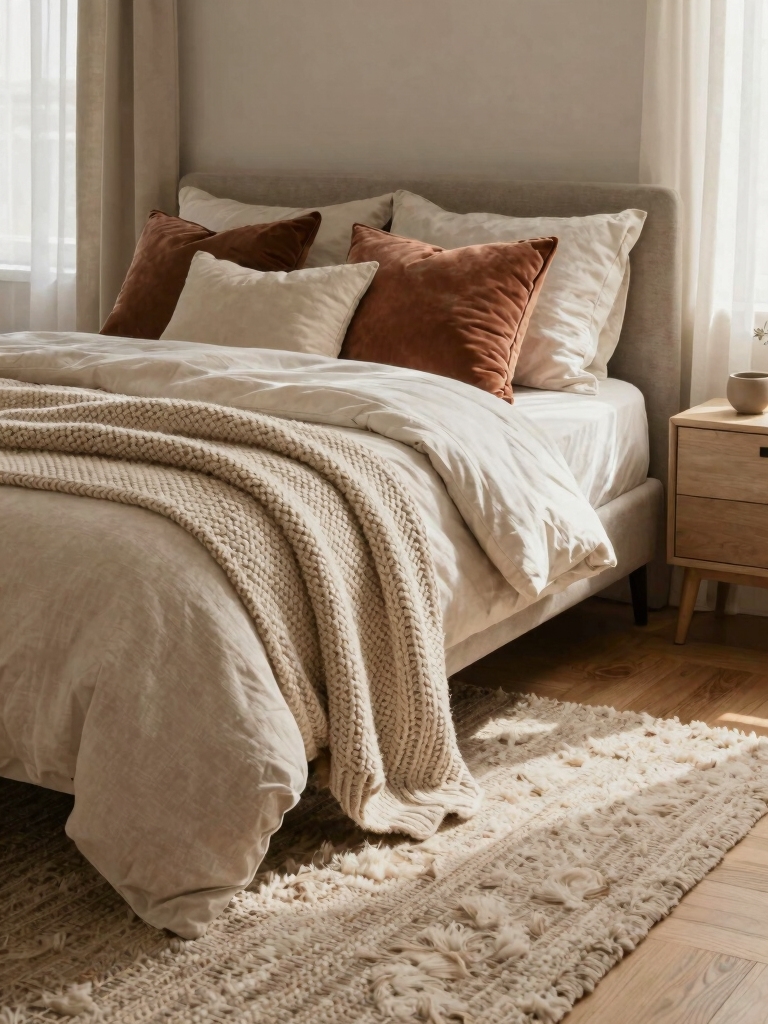 cozy textiles for bedrooms