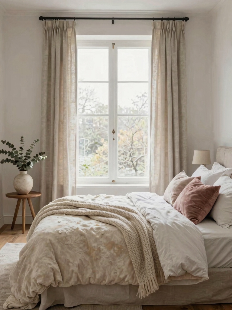 cozy textured fabric layers
