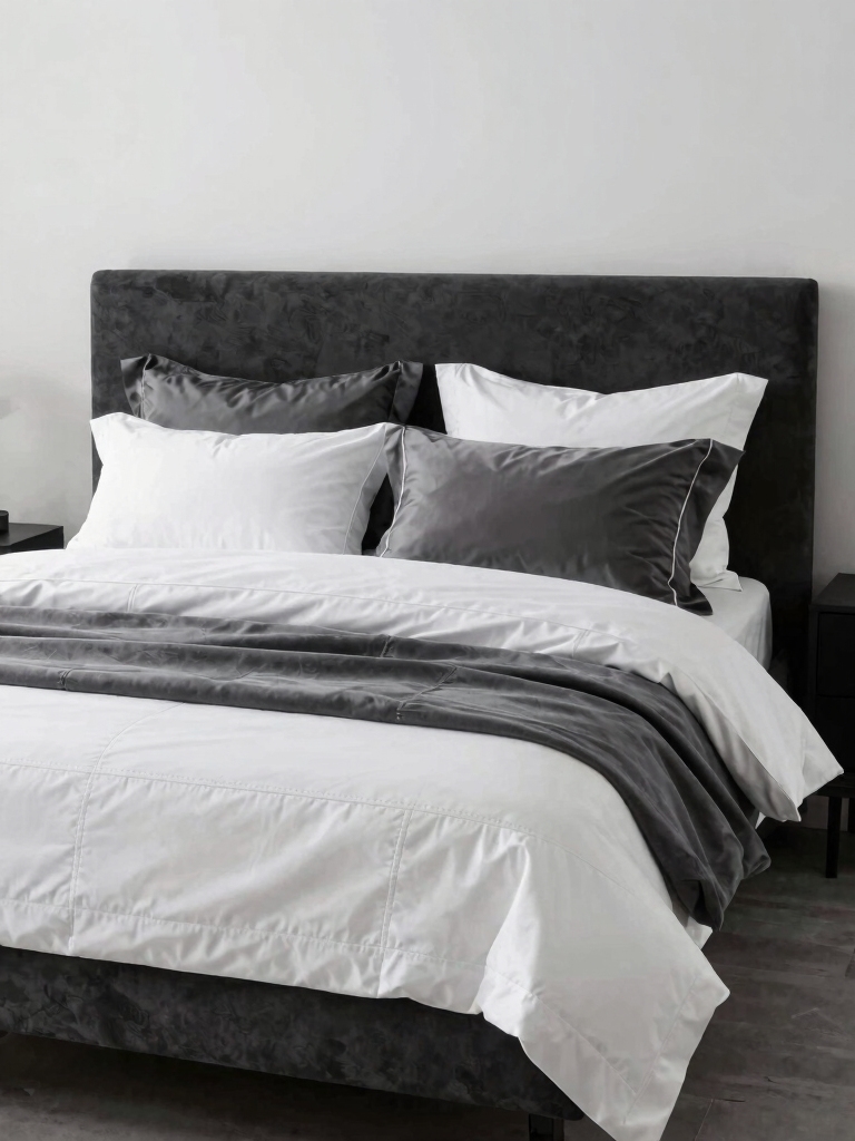 crisp textiles with bold accents
