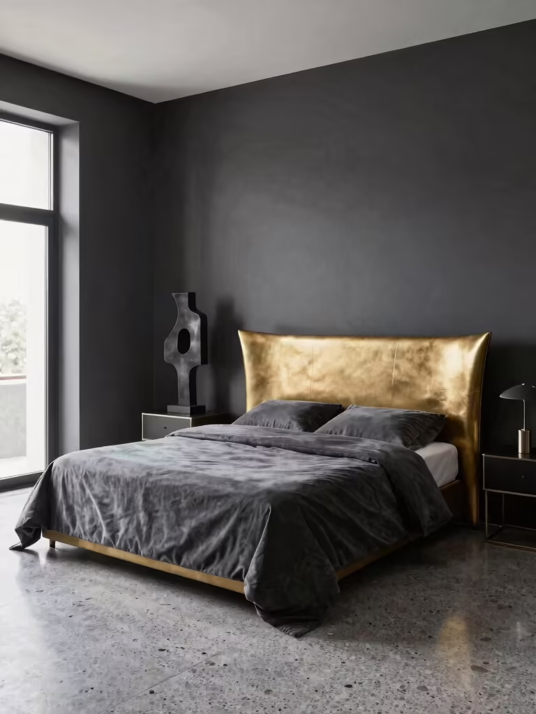 dramatic dark grey bedrooms