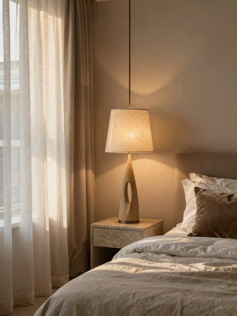 layered bedroom lighting