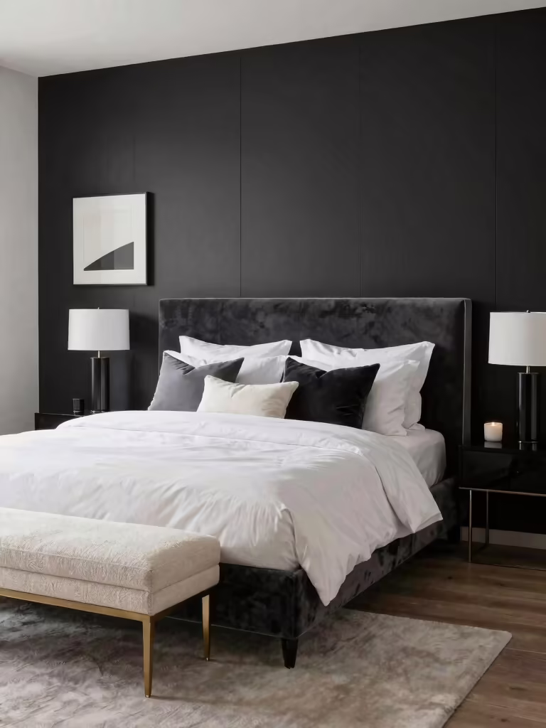 elegant black and white decor