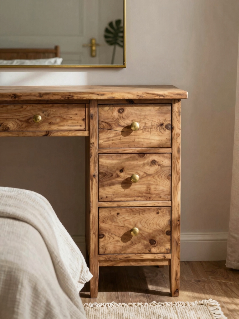 elegant brass accents enhance