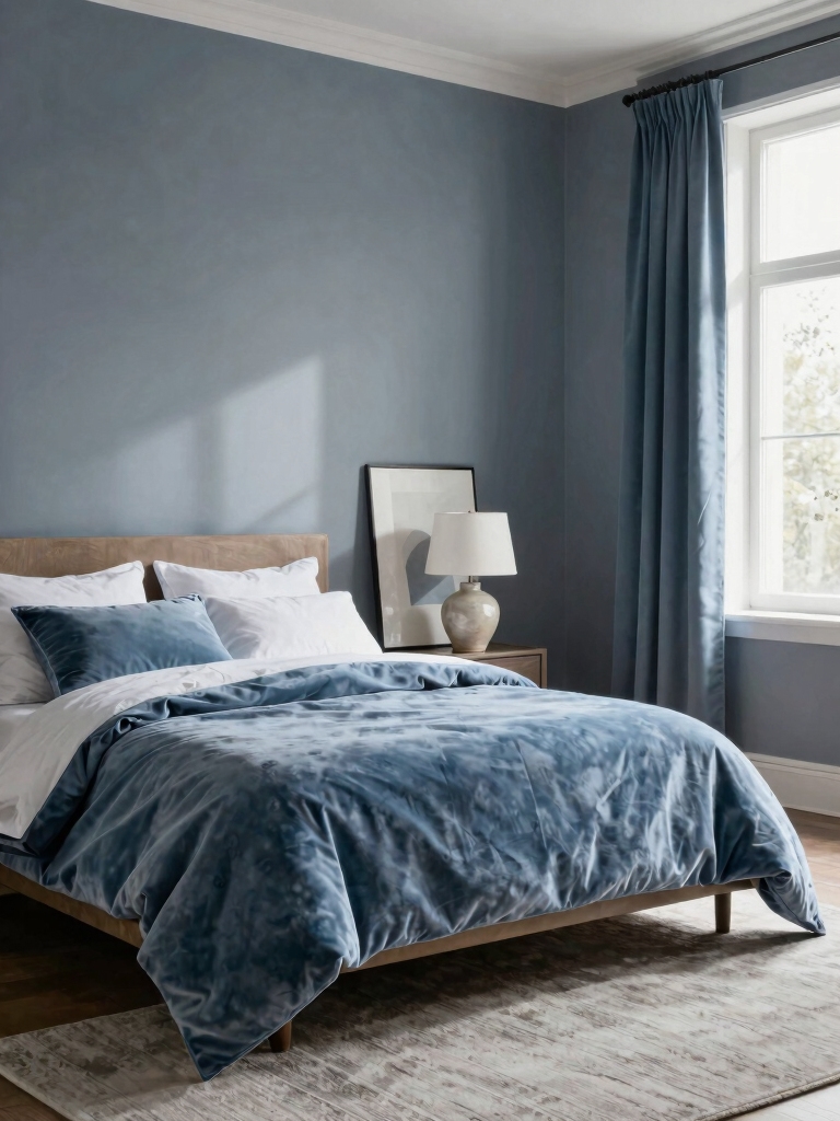elegant dusty blue bedrooms
