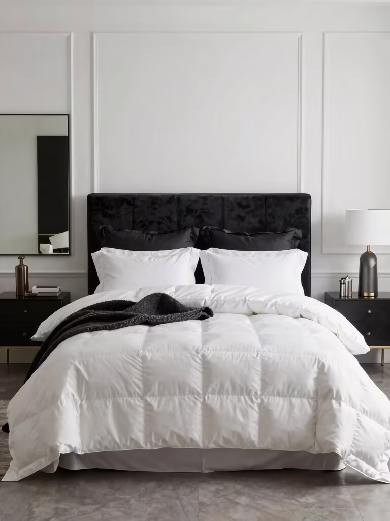 elegant monochrome bedroom makeover