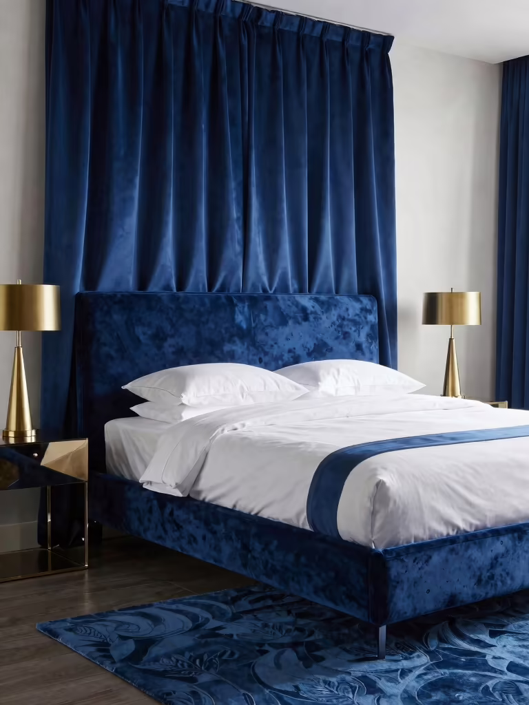 elegant royal blue interiors
