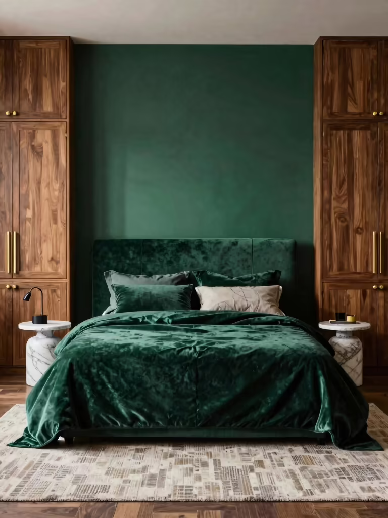 emerald green bedroom inspiration