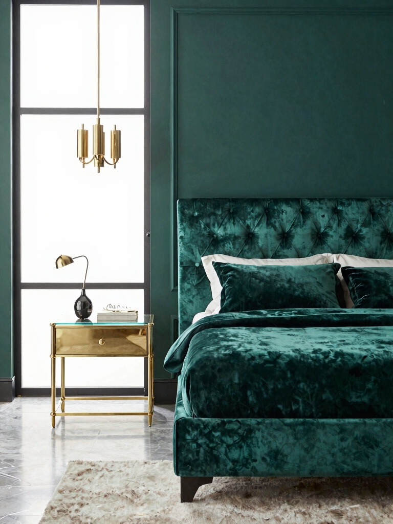 emerald metallic accents shine