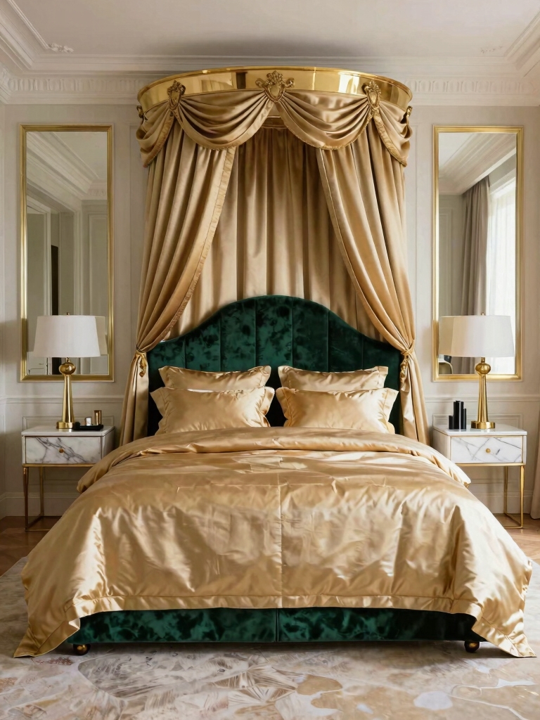 glamorous green and gold d cor