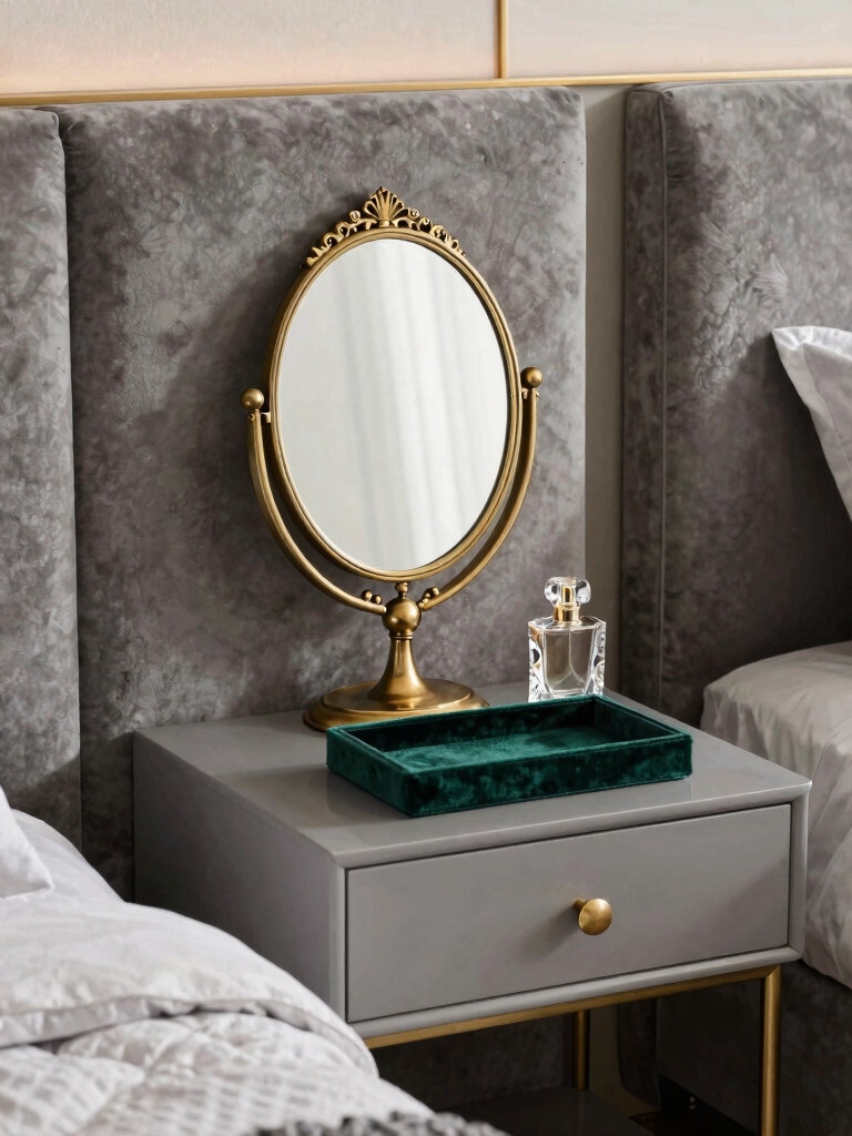 glamorous vintage bedside accents