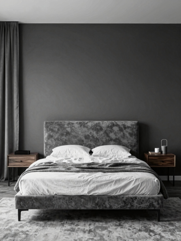 harmonious greyscale bedroom design
