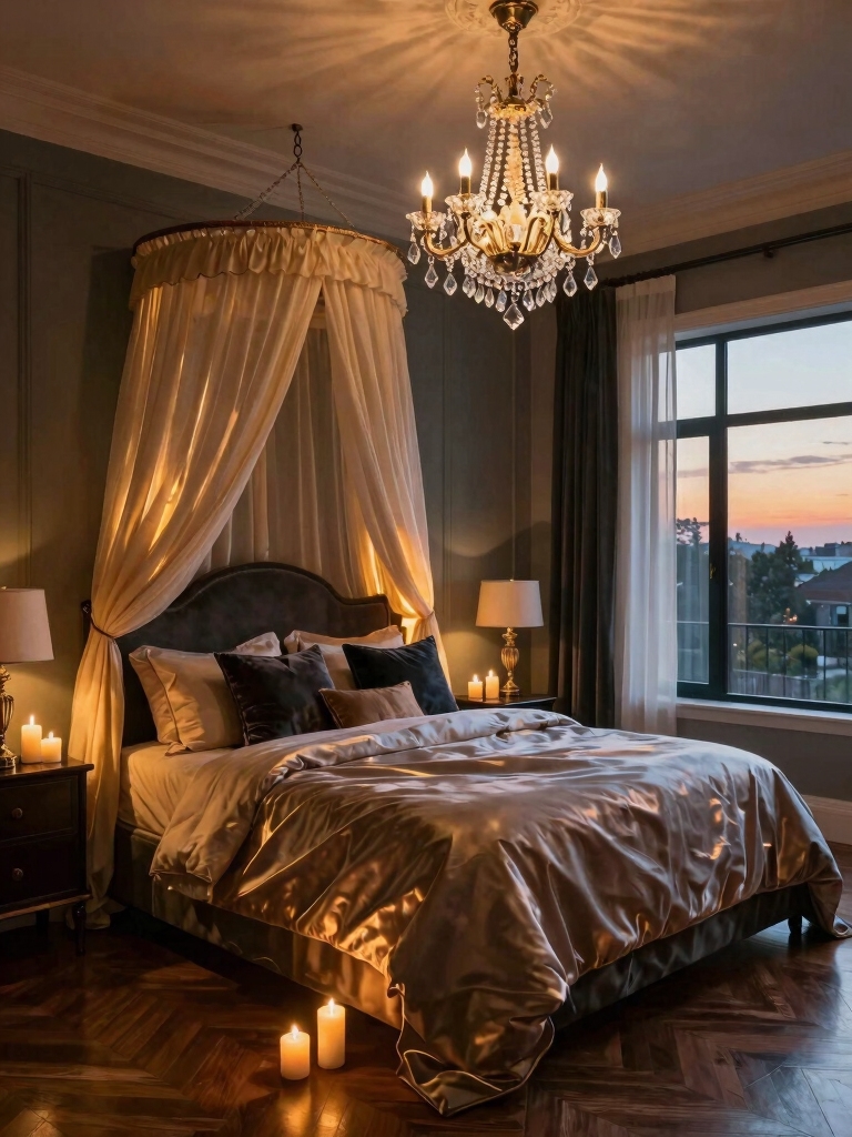 layered warm romantic lighting