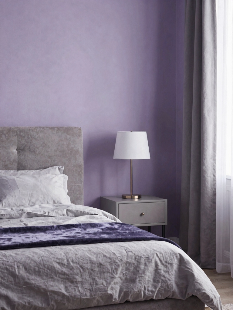 misty lavender wall painting